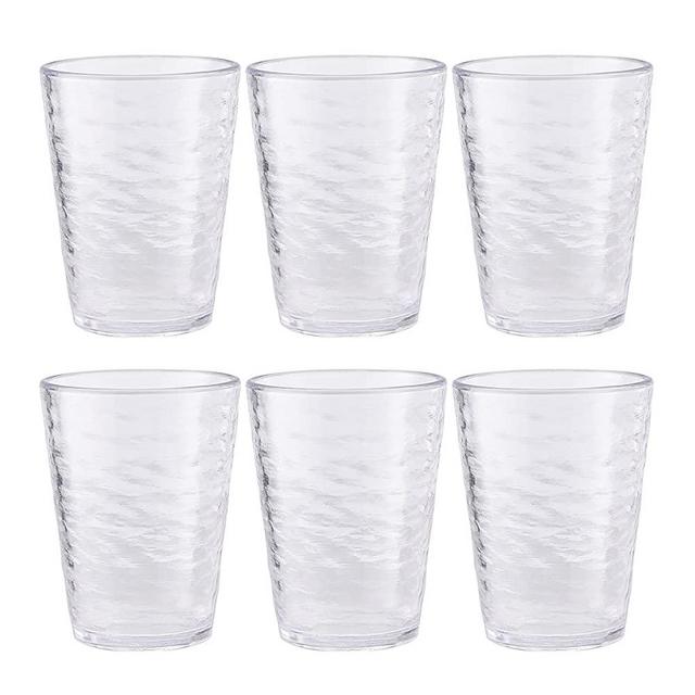 MARCUS HOME- Premium Acrylic Drinking Glass, Set of 6, 16.6 oz, BPA-Free, Clear