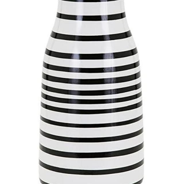 IMAX 14464 Parisa Vase Small - 6 in. (W) x 14.25 in. (L) Ceramic, Home Decor Vase with Black, White Stripes