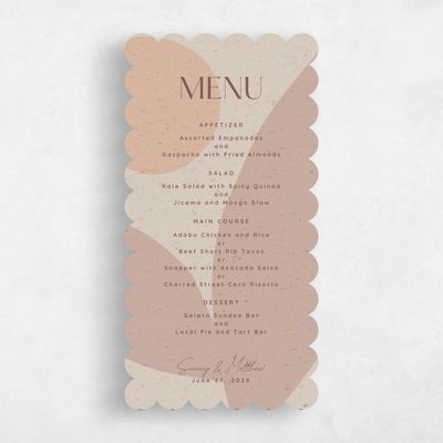 Brown Scalloped Wedding Menu - Rafina
