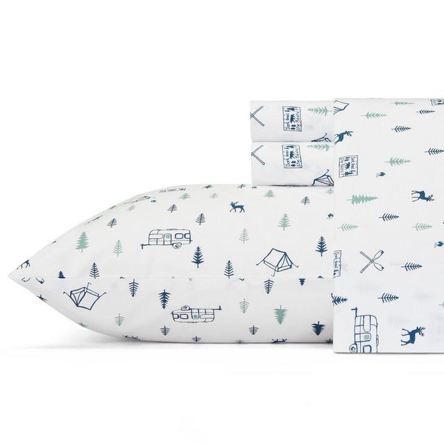 Full Printed Pattern Percale Cotton Sheet Set Camping - Eddie Bauer