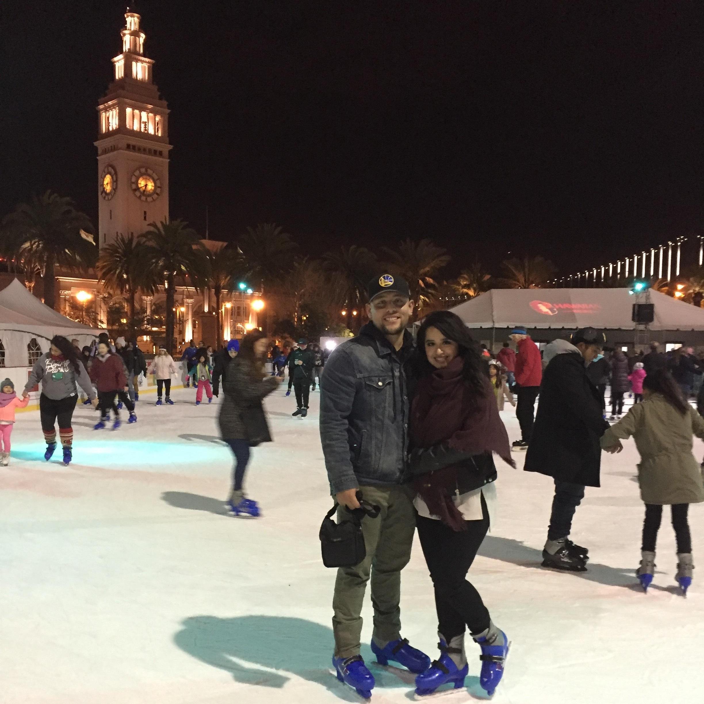 Our first picture Ice Skating in San Francisco!
Jan. 1st
my car got broken into that night. it was great