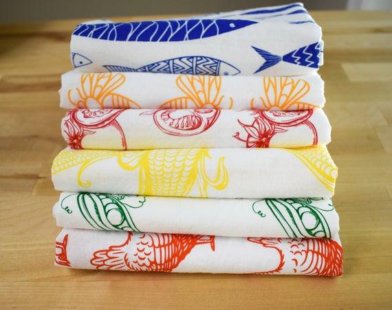 Set of Three | Mix & Match | Tea Towel | Kitchen Towel | Dish Towel | Flour Sack Kitchen Towel