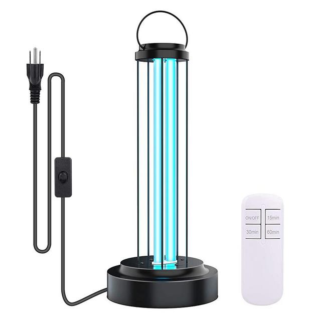 Ultraviolet Germicidal UV Lamp Quartz Lamp 110V 36W Light with Remote Control and Timer Function for Car Living Room Bedroom Household Kitchen Hotel Pet Area Sterilization and Disinfection (Style 2)