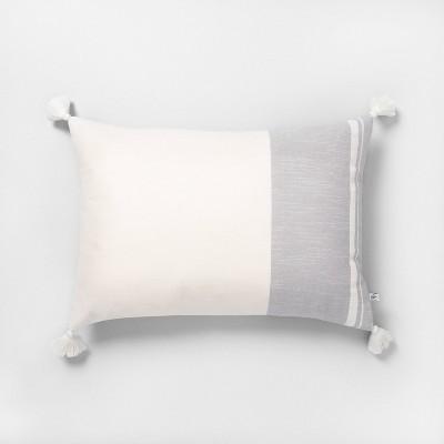 Throw Pillow Stripe Neutral Gray - Hearth & Hand™ with Magnolia