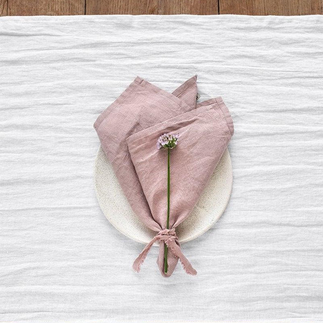 Woodrose (Dusty Pink) linen napkin set of...
