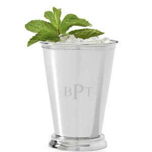 Silver Mint Julep Cup - Personalized "BPT" - Set of 4