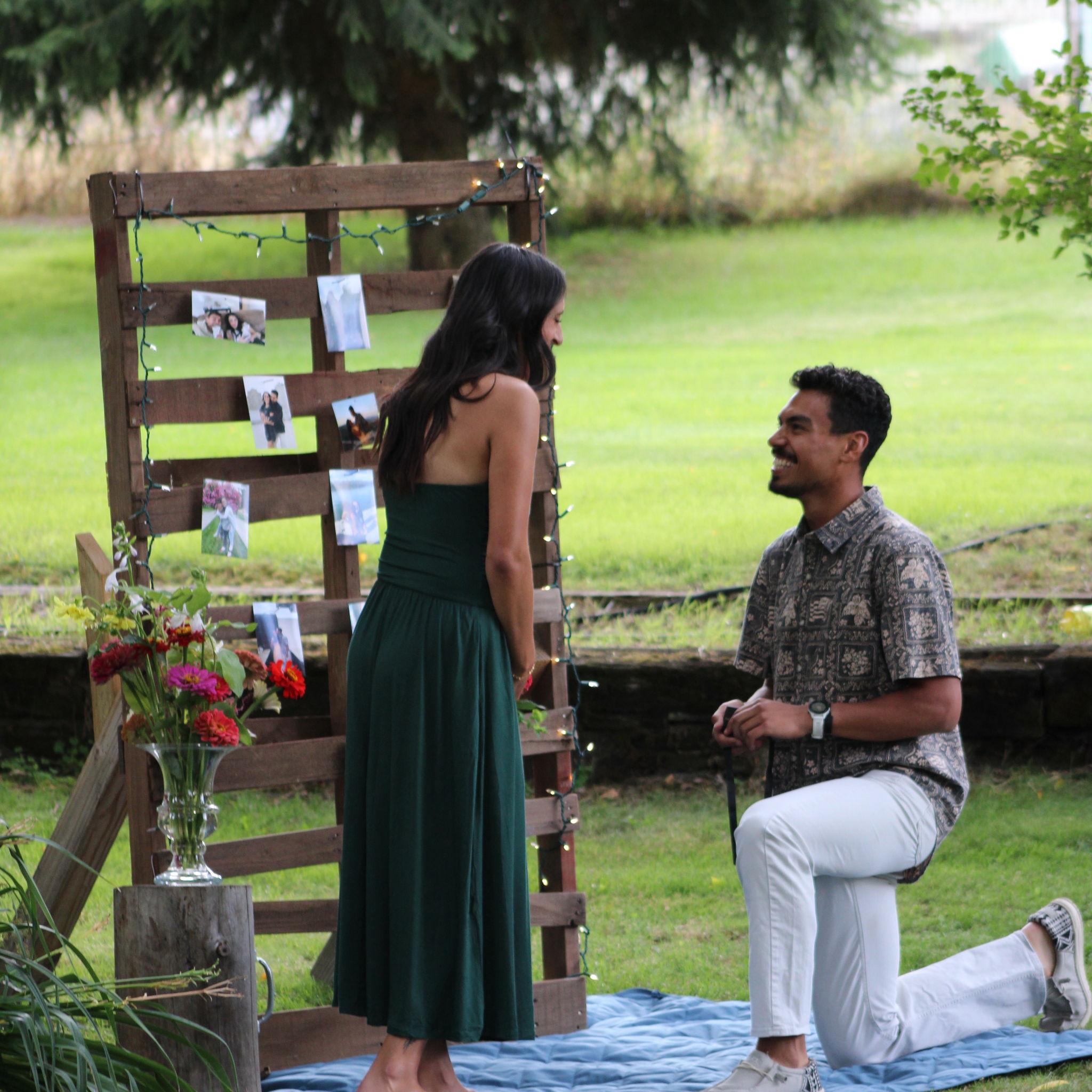 The most beautiful engagement! Kainoa planned such a beautiful set up, and invited so many loved ones to celebrate after! He even got my brother from Arizona to fly in! So excited to marry this man!