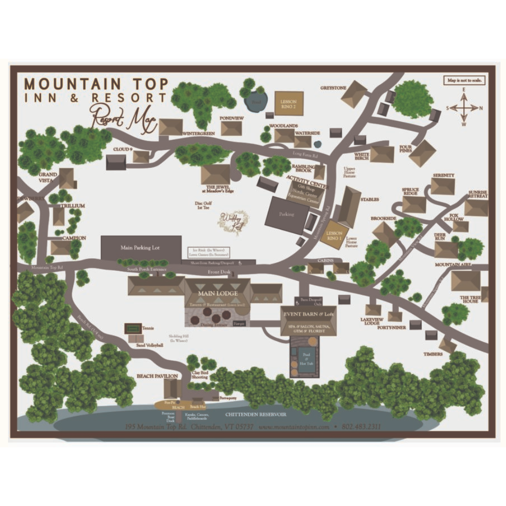 Map of the Mountain Top Inn and all wedding locations!
