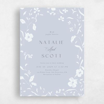 Sweet Blue Wedding Invitation - Lynette Classic
