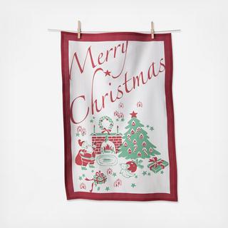 Merry Christmas Flour Sack Tea Towel, Set of 2