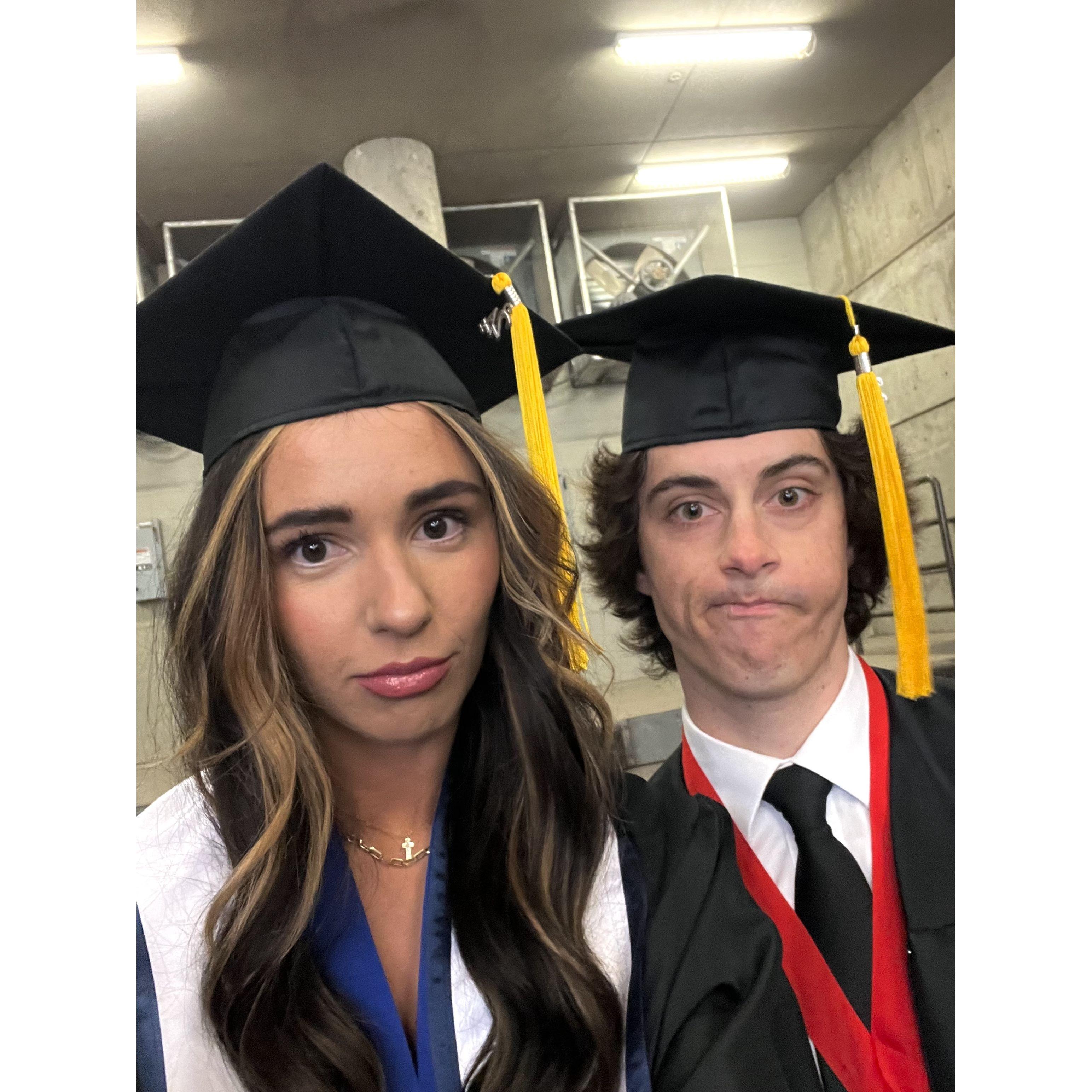 We both graduated with a Bachelors Degree in Biology and double minors