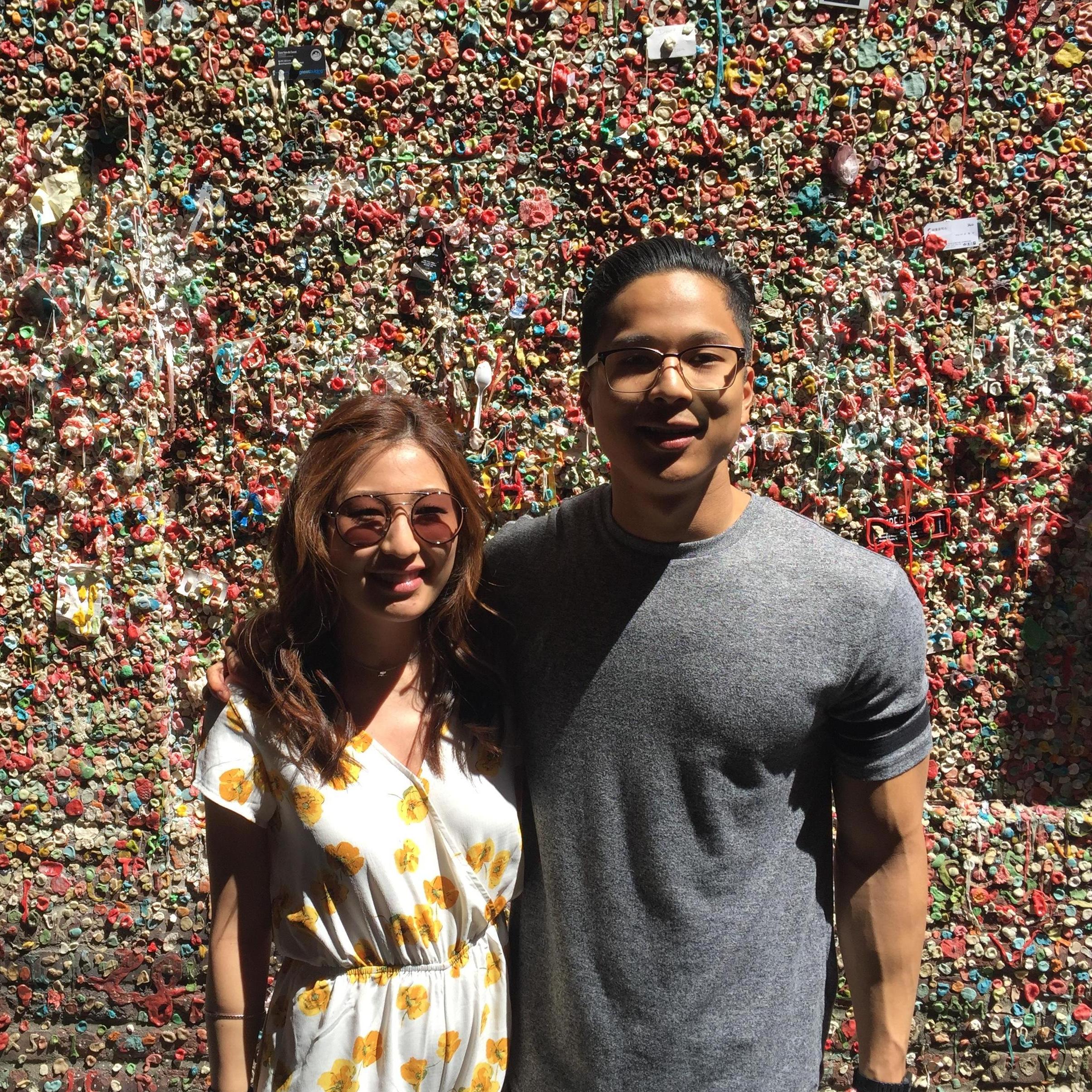 5.7.2016 in front of Seattle's disgusting gum wall