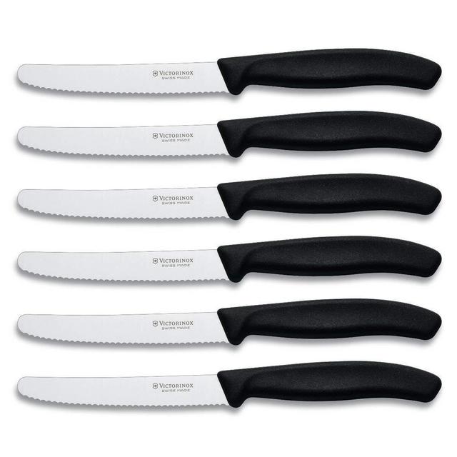 Victorinox 6.7833.6US1 sadf Swiss Classic 6-Piece Steak Knife Set, 4-1/2-Inch Serrated Blades with Round Tip, 4-Inch