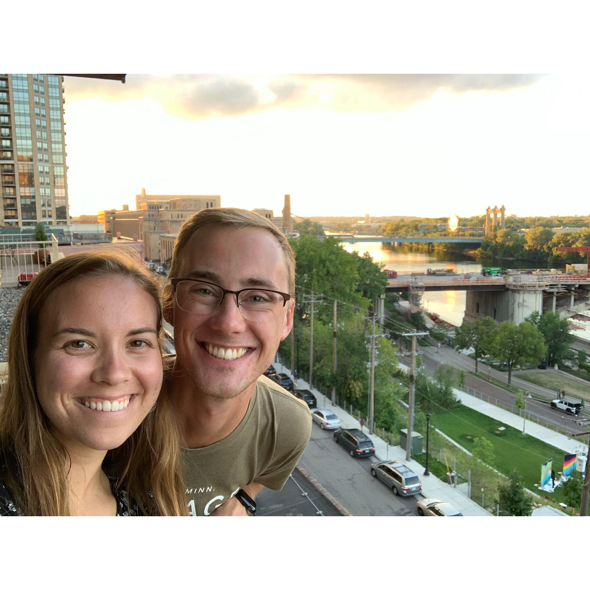 One of our last evenings hanging out on our condo balcony before moving out - loved that view!! - 2022