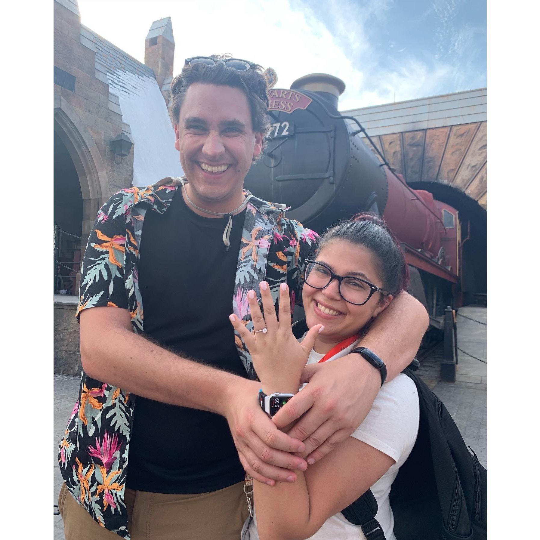Maggie and the Proposal at Harry Potter World