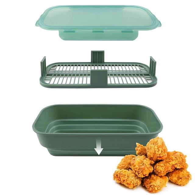 COOK WITH COLOR Collapsible Batter Bowl - Mess Free Breading Shaker Container - Perfect for Fried Fish, Fried Chicken, Onion Rings, Wings & More