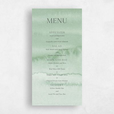 Green Wedding Menu - Loreto