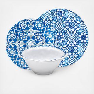 Royal Lapis 12-Piece BPA Free Melamine Dinnerware Set, Service for 4