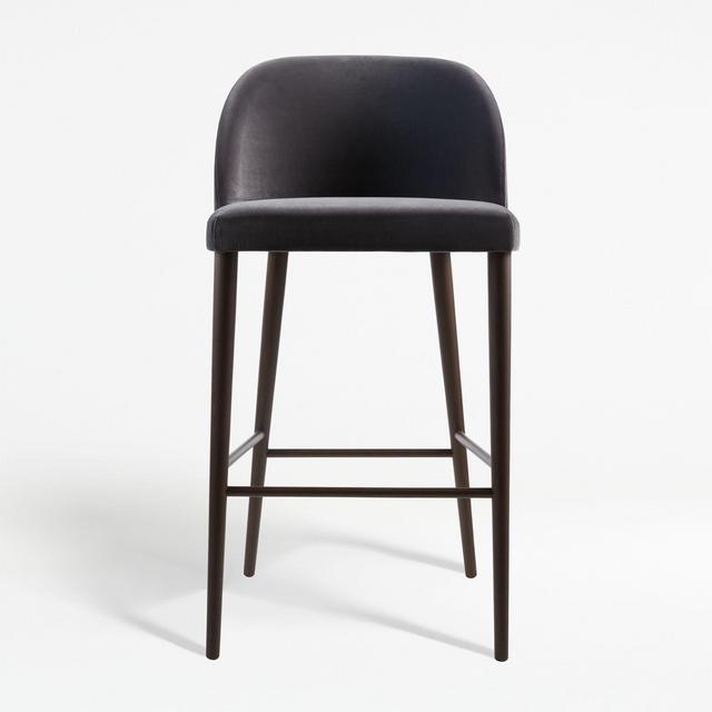 Camille Anthracite Velvet Bar Stool