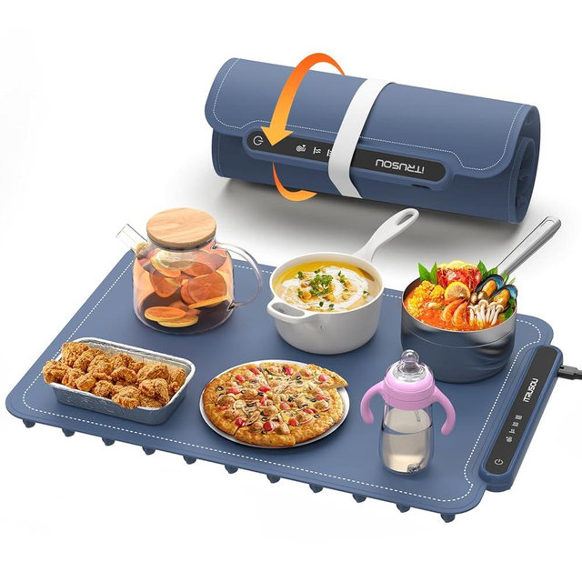 Food Warming Mat, iTRUSOU Electric Warming Tray Full Surface Heating to Keep Food Warm or Thawing, Versatile Food Warmer with Adjustable Temperature for Parties Buffets Gatherings Holidays Daily Use
