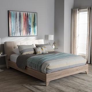 Whitewash Platform Bed
