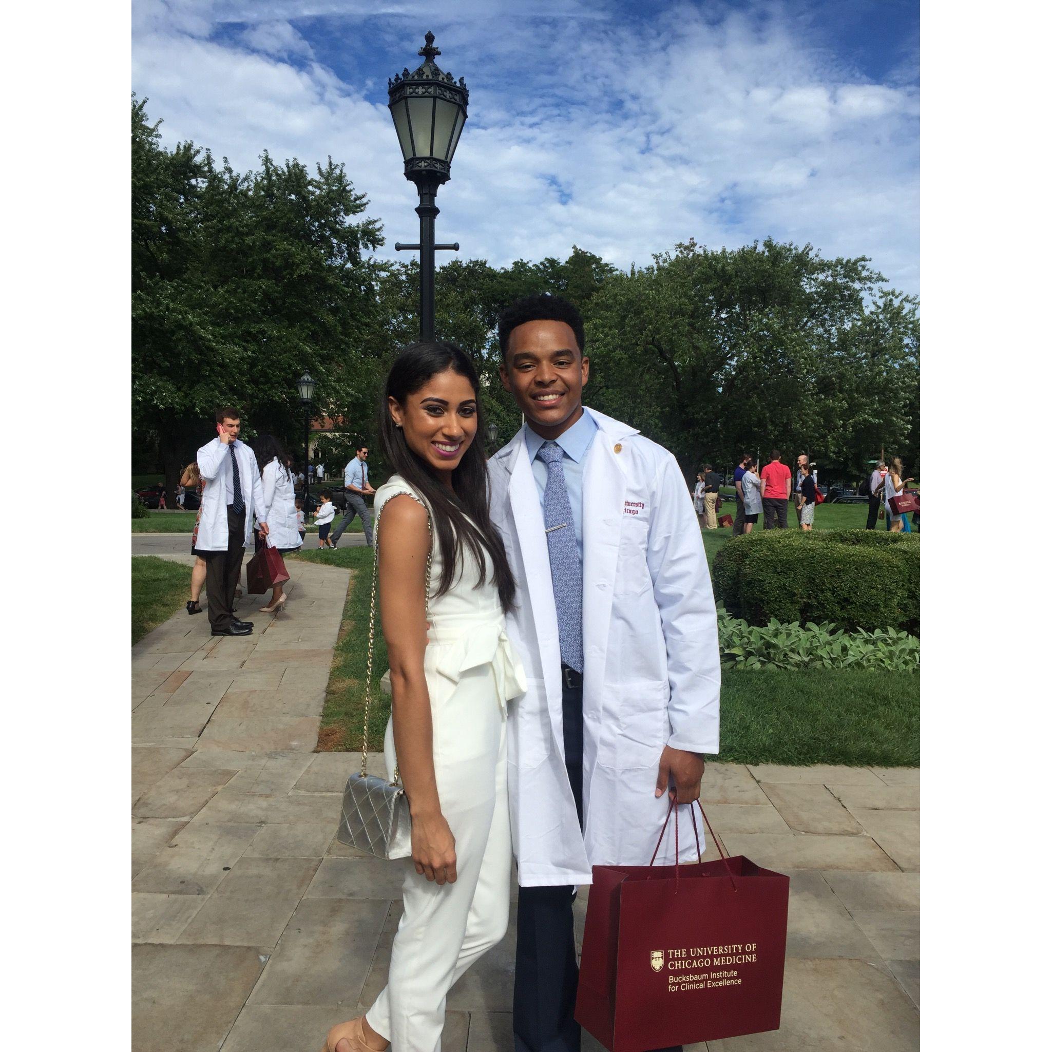 Vince’s Medical School White Coat ceremony at University of Chicago-Pritzker School of Medicine.