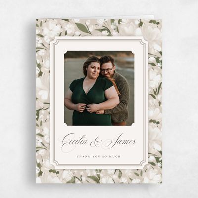 Canvas Tan, Beige Wedding Thank You - Annika Photo
