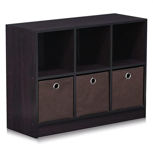 FURINNO Basic 3x2 Bookcase Storage, Dark Walnut