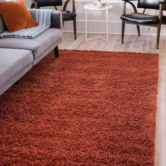 Unique Loom Solid Shag Collection Area Rug (2' 2" x 3' 1" Rectangle, Terracotta)