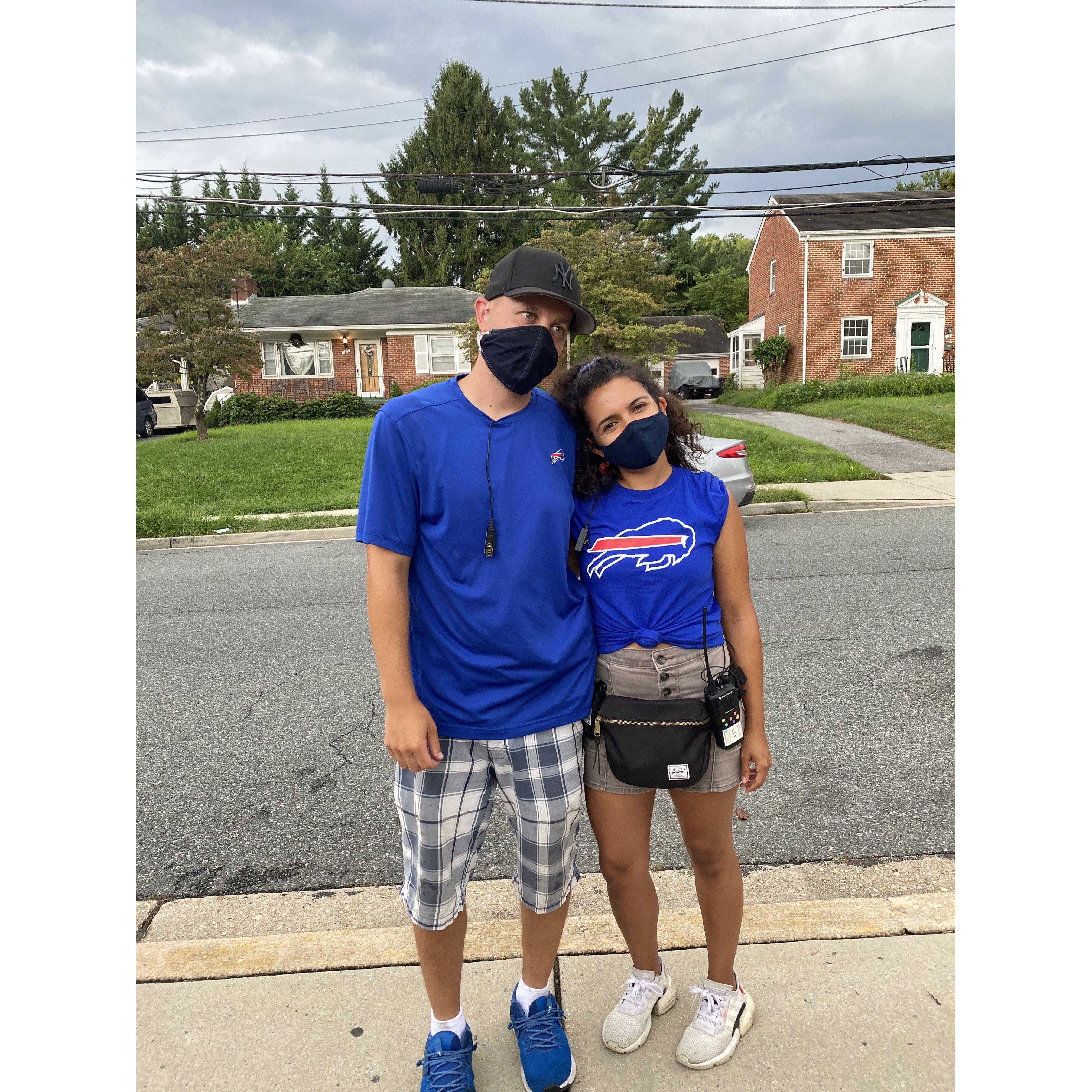 Our first photo as a couple on set of "The Big Good" which later premiered as Operation Awesome! This is the show we met on post lockdown in July 2020.