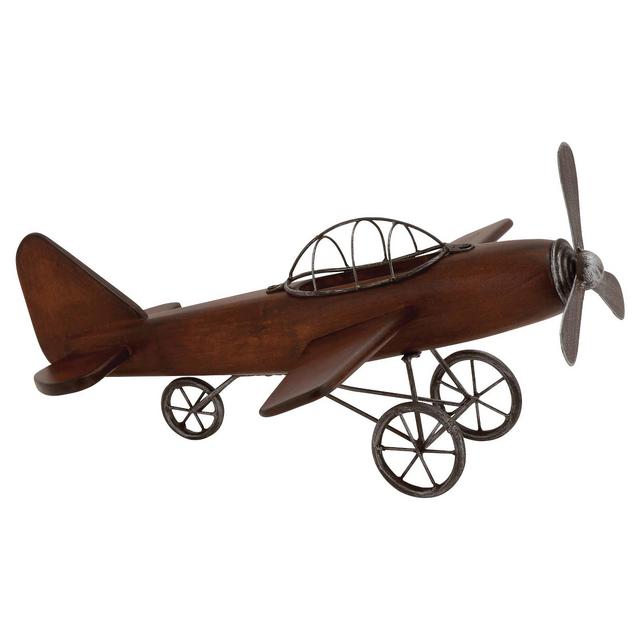 Vintage Reflections Rustic Wood and Iron Vintage-Style Model Plane (16")Olivia & May