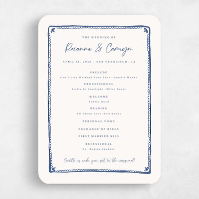 Blue Rounded Wedding Program - Galleria