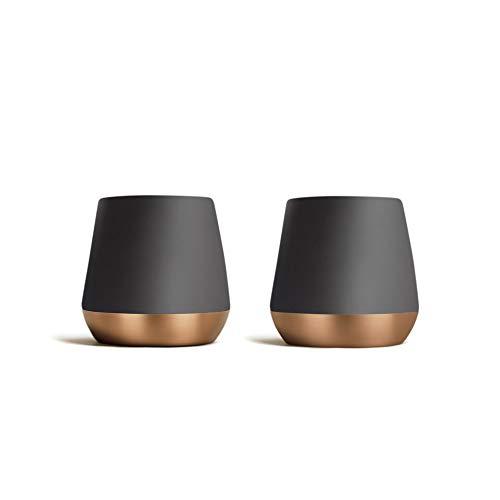 Fellow Joey Double Walled Ceramic Coffee Mug (Matte Black, 2.3 oz, Set of 2)