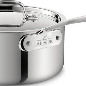 All-Clad 4203.5 Stainless Steel 3-Ply Bonded Dishwasher Safe Sauce Pan with Lid Cookware, 3.5-Quart, Silver