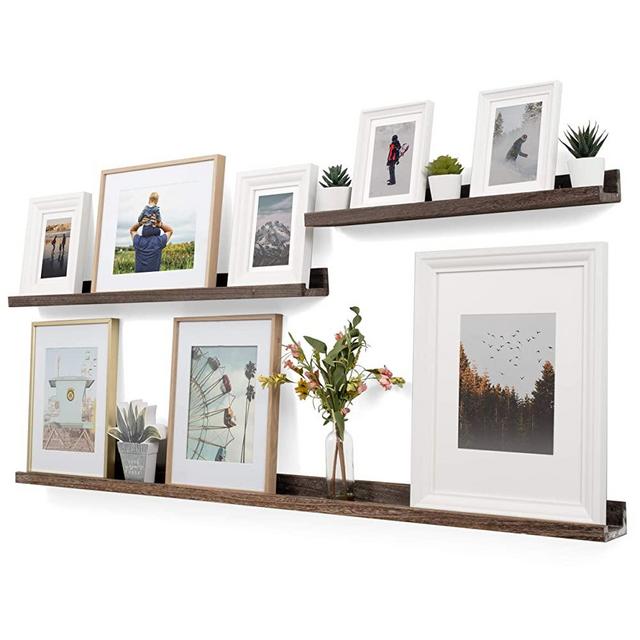 Rustic State Ted Narrow Picture Ledge Shelf Display Set of 3 60" 36" 24"