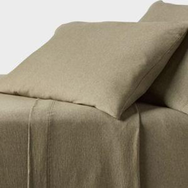 Cotton Jersey Sheet Set (Heather Green)