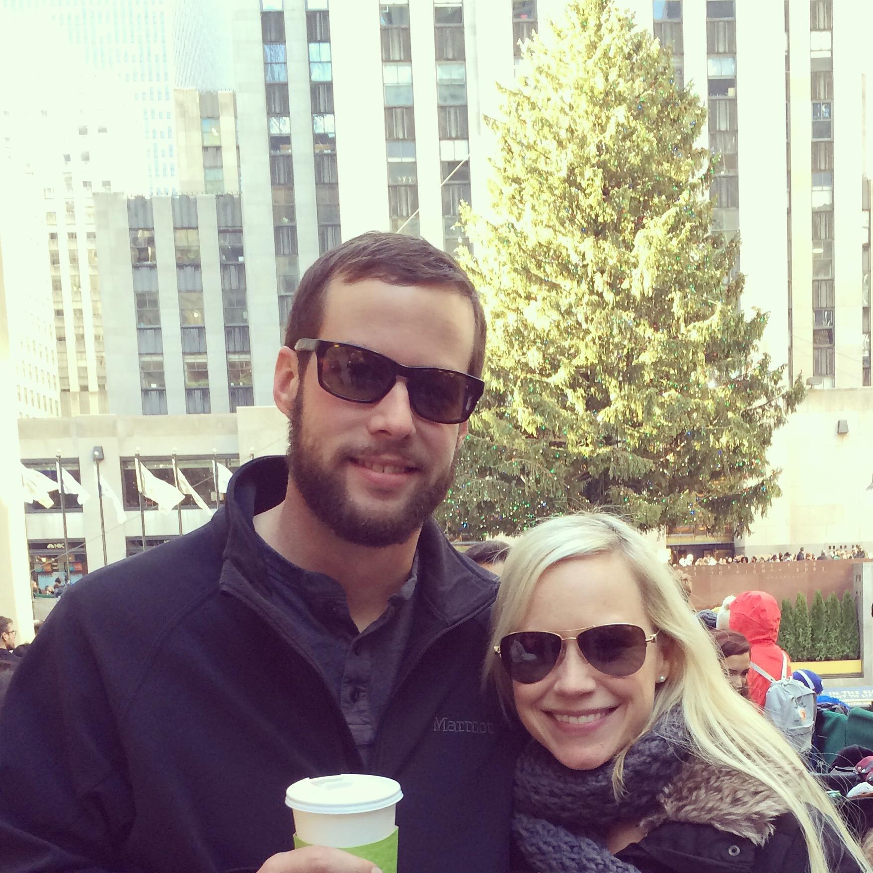 At Rockefeller Center in NYC at Christmas