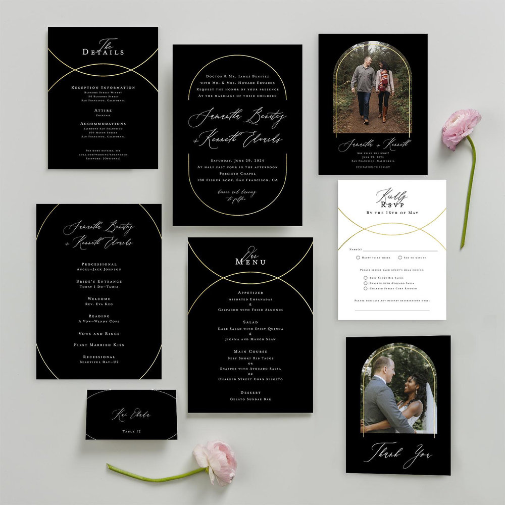 Paltz Photo Foil | Black | Zola Thank You Cards