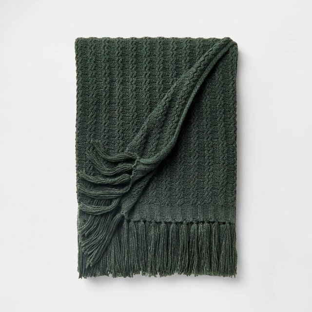Knit Throw Blanket Green - Threshold™ designed w/Studio McGee