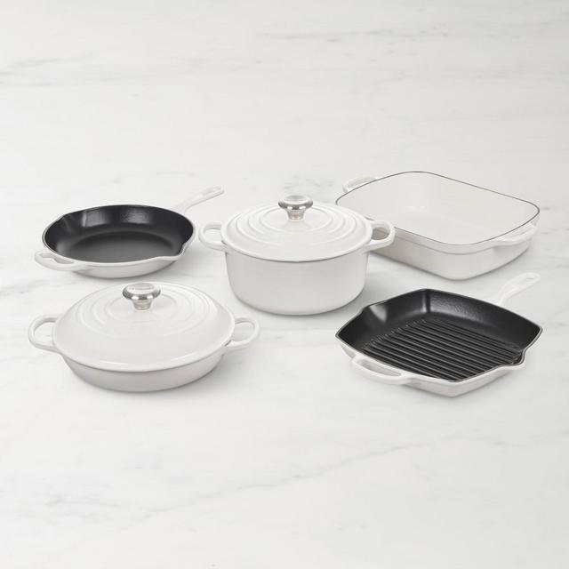 Le Creuset Enameled Cast Iron 7-Piece Cookware Set, White