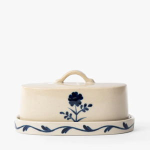 Mary Hand-Painted Butter Dish