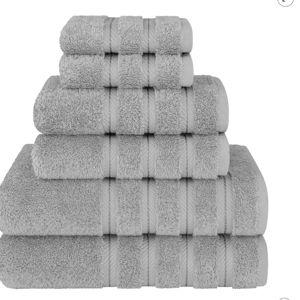 American Soft Linen Luxury Turkish 6 Piece Towel Set, 100% Cotton Soft Absorbent Bath Towels for Bathroom