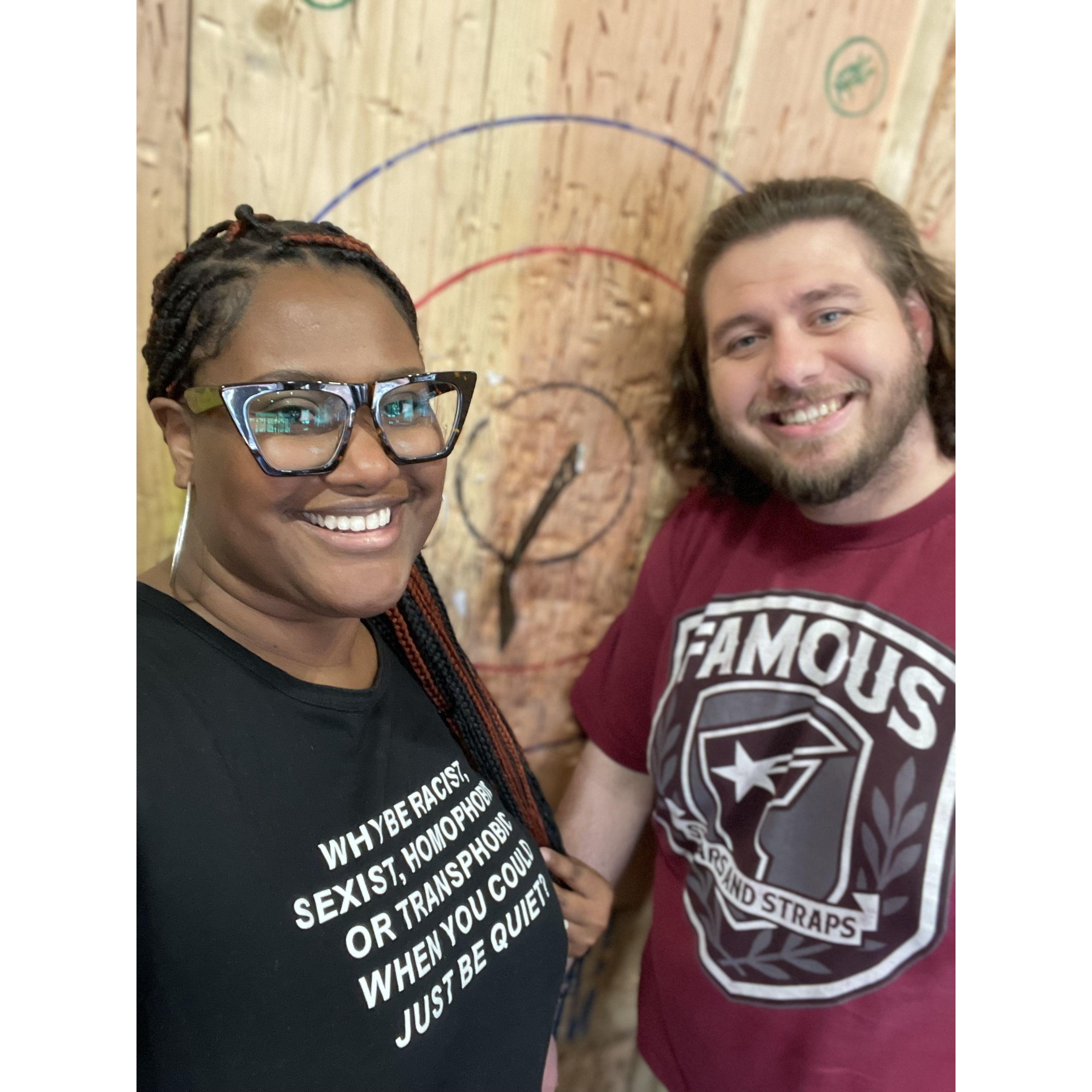 Our first axe throwing adventure together!
