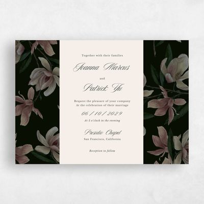 Black Wedding Invitation - Gratia Landscape