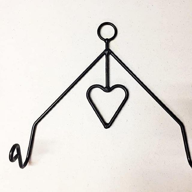 Wrought Iron Heart Rolling Pin Holder - Hand Made By Amish