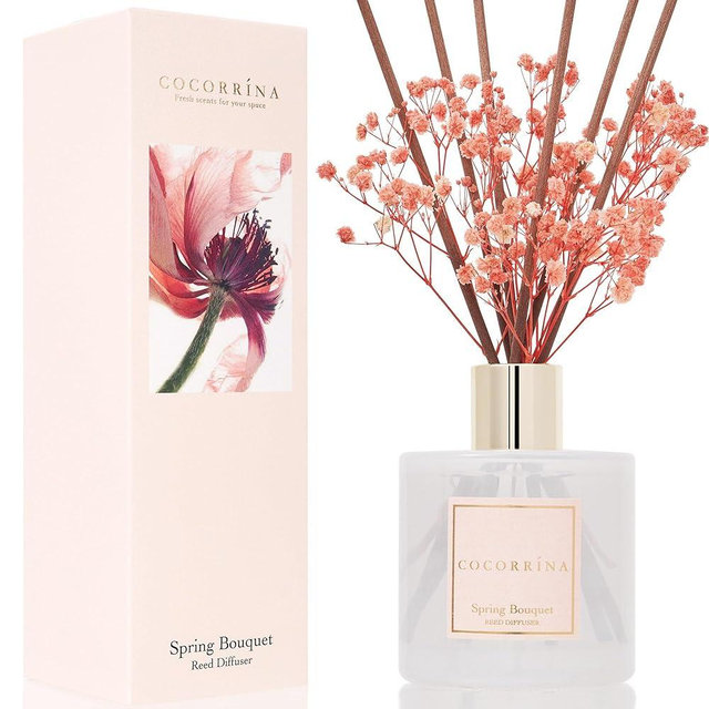 Cocorrína Reed Diffuser Sets- Spring Bouquet Scented Diffuser with Sticks Home Fragrance Reed Diffuser for Bathroom Shelf Decor