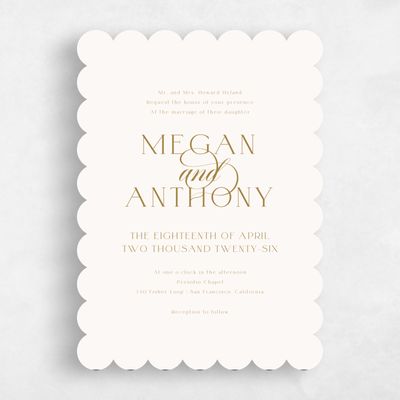 Scalloped Wedding Invitation - Hodgson Portrait