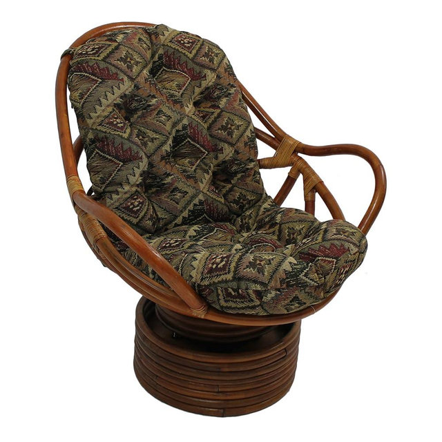 Blazing Needles Patterned Tapestry Swivel Rocker Chair Cushion, 48" x 24", Cheetah