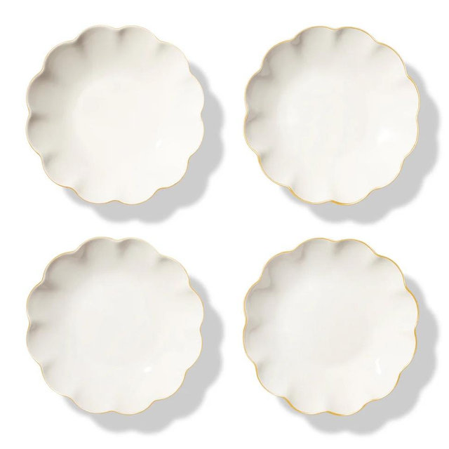 Aerin Scalloped Appetizer Plates, Set of 4