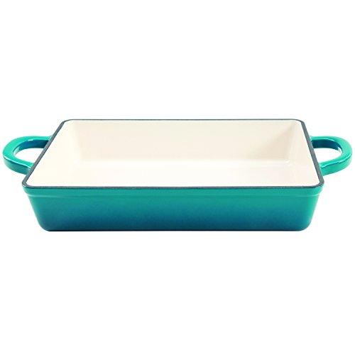 Crock Pot 112008.01 Artisan 13 Inch Enameled Cast Iron Lasagna Pan, Teal Ombre